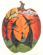 Kelly Clark Needlepoint - Sister Witches with Cat